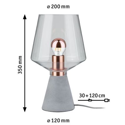 Paulmann 79665 - 1xE27/20W Table lamp NEORDIC YORIK 230V