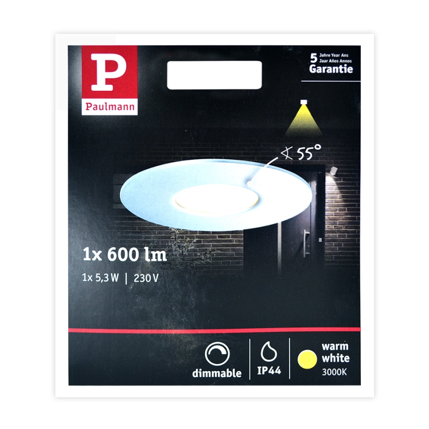 Paulmann 79668 - LED/5,3W IP44 Dimmable bathroom recessed light HOUSE 230V