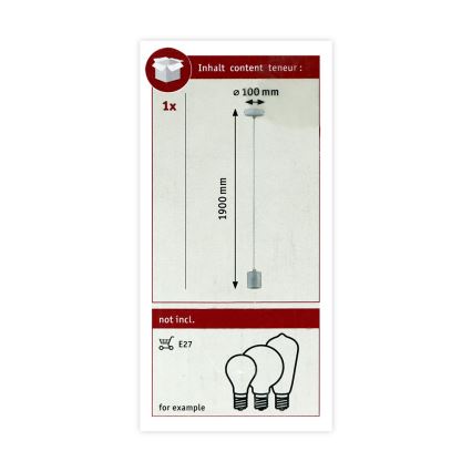 Paulmann 79750 - 1xE27/20W Chandelier on a string NORDIN 230V