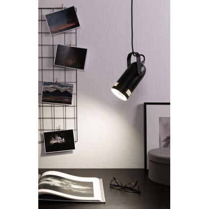 Paulmann 79766 - 1xE27/15W Cable-hung pendant light LAVEA 230V Black