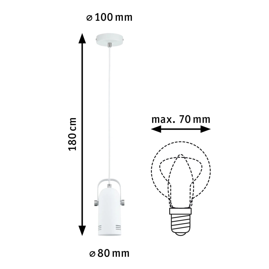 Paulmann 79767 - LED RGBW 1xE27/9W LAVEA cable-suspended pendant lamp 230V white