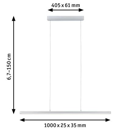 Paulmann 79900 - LED/42W Dimmable chandelier on a string LENTO 230V matte chrome