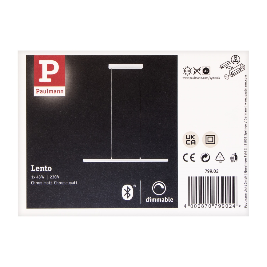 Paulmann 79902 - LED/43W Dimmable chandelier on a string SMART LENTO 230V 2700-6000K