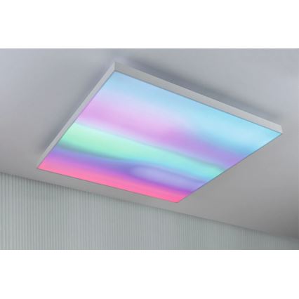 Paulmann 79910 - LORIA LED 31 W RGBW Dimmable Ceiling Light, 230 V, 3000–6500 K, 59.5 x 59.5 cm, White – incl. Remote Control