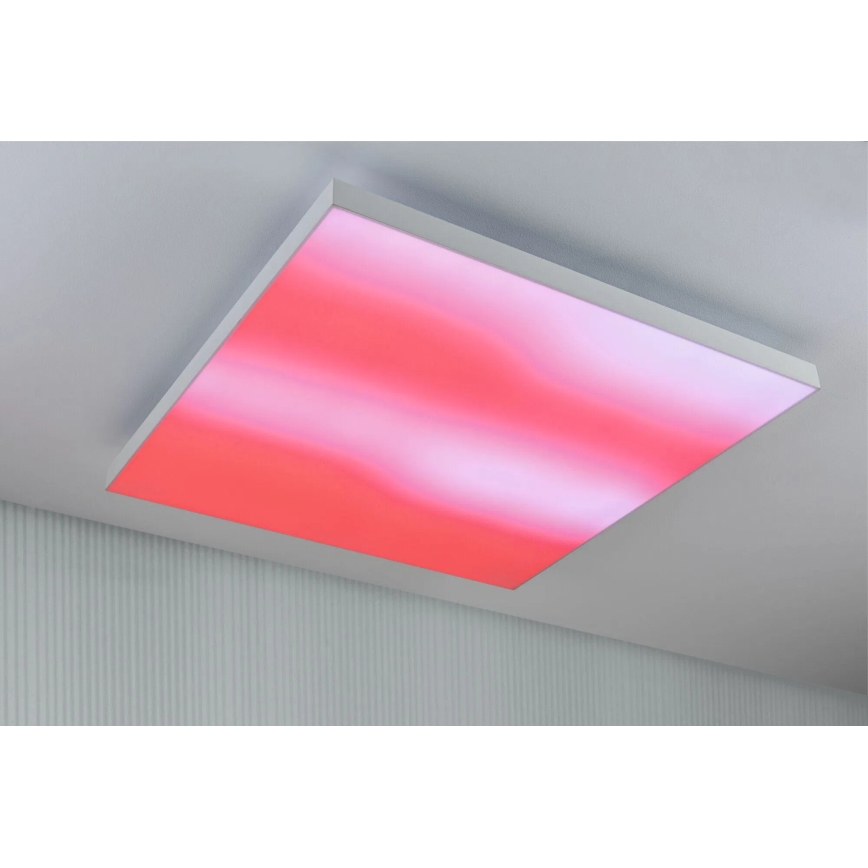 Paulmann 79910 - LORIA LED 31 W RGBW Dimmable Ceiling Light, 230 V, 3000–6500 K, 59.5 x 59.5 cm, White – incl. Remote Control