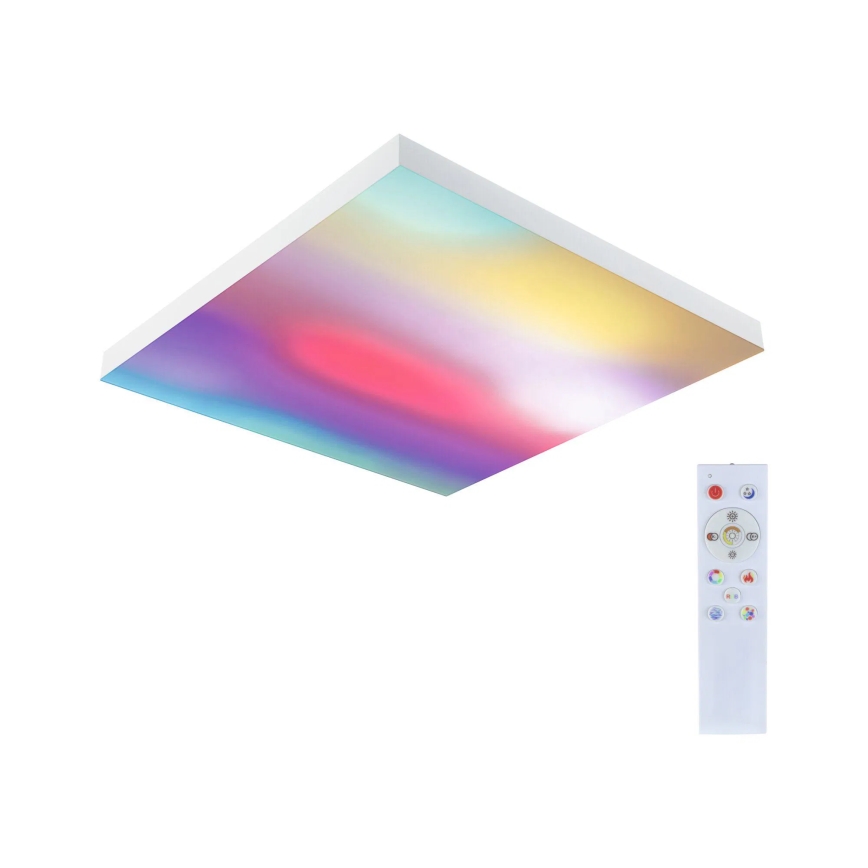 Paulmann 79910 - LORIA LED 31 W RGBW Dimmable Ceiling Light, 230 V, 3000–6500 K, 59.5 x 59.5 cm, White – incl. Remote Control