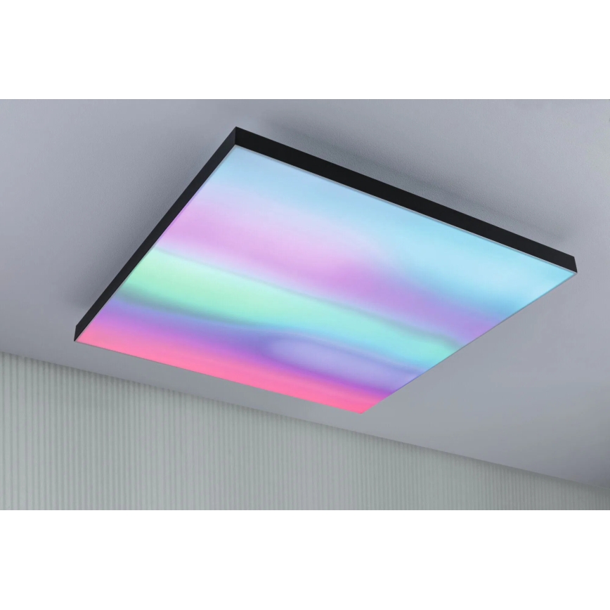 Paulmann 79913 - LORIA LED 31W RGBW Dimmable Ceiling Light, 230 V, 3000–6500 K, 59.5 x 59.5 cm, Black + Remote Control