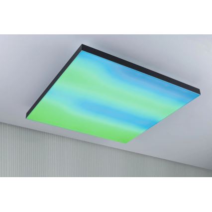 Paulmann 79913 - LORIA LED 31W RGBW Dimmable Ceiling Light, 230 V, 3000–6500 K, 59.5 x 59.5 cm, Black + Remote Control