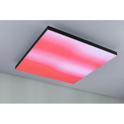 Paulmann 79913 - LORIA LED 31W RGBW Dimmable Ceiling Light, 230 V, 3000–6500 K, 59.5 x 59.5 cm, Black + Remote Control