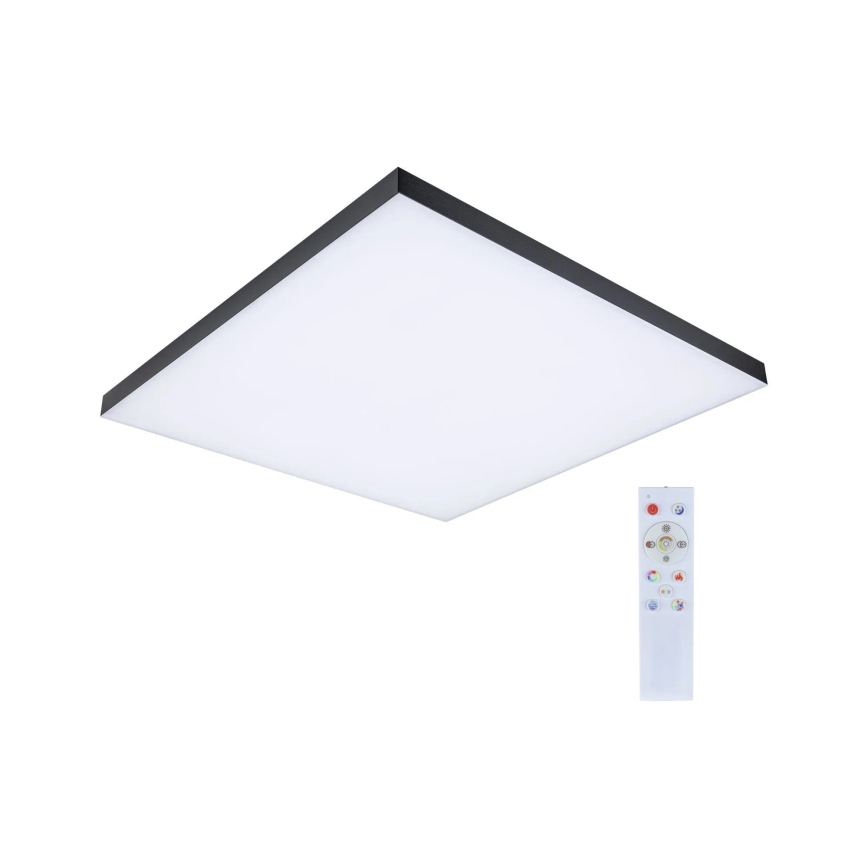 Paulmann 79913 - LORIA LED 31W RGBW Dimmable Ceiling Light, 230 V, 3000–6500 K, 59.5 x 59.5 cm, Black + Remote Control