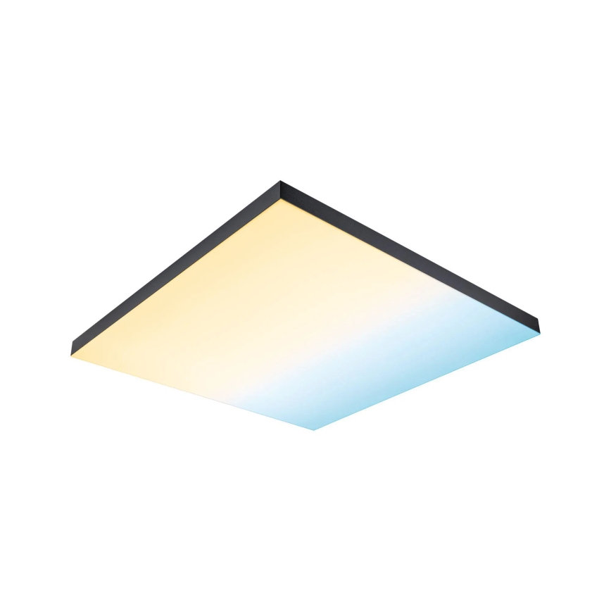 Paulmann 79913 - LORIA LED 31W RGBW Dimmable Ceiling Light, 230 V, 3000–6500 K, 59.5 x 59.5 cm, Black + Remote Control