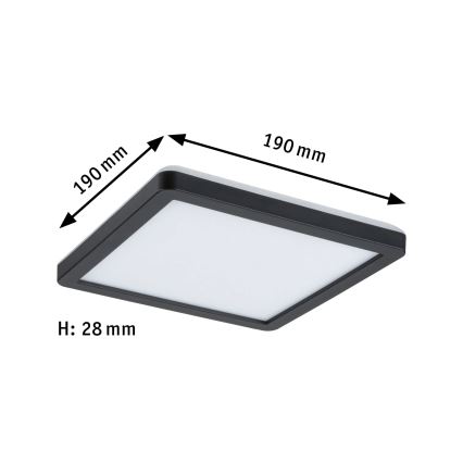 Paulmann 79920 - ATRIA LED 11.2 W Dimmable Panel, 230 V, 3000 K, 19 x 19 cm, Black