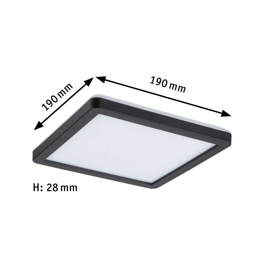 Paulmann 79920 - ATRIA LED 11.2 W Dimmable Panel, 230 V, 3000 K, 19 x 19 cm, Black