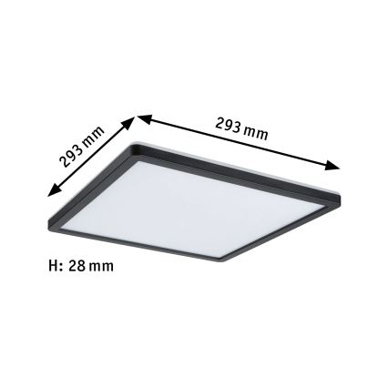 Paulmann 79921 - LED/16W Dimmable Panel ATRIA 230V 3000K 29.3x29.3 cm Black
