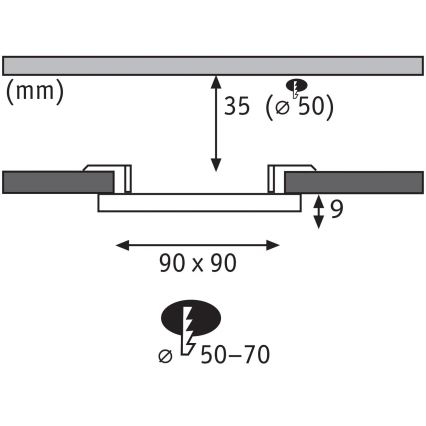 Paulmann 79953 - LED/6W IP44 Dimmable Bathroom Recessed Downlight VARIFIT 230V