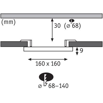 Paulmann 79954 - LED/12W IP44 Dimmable bathroom recessed downlight VARIFIT 230V