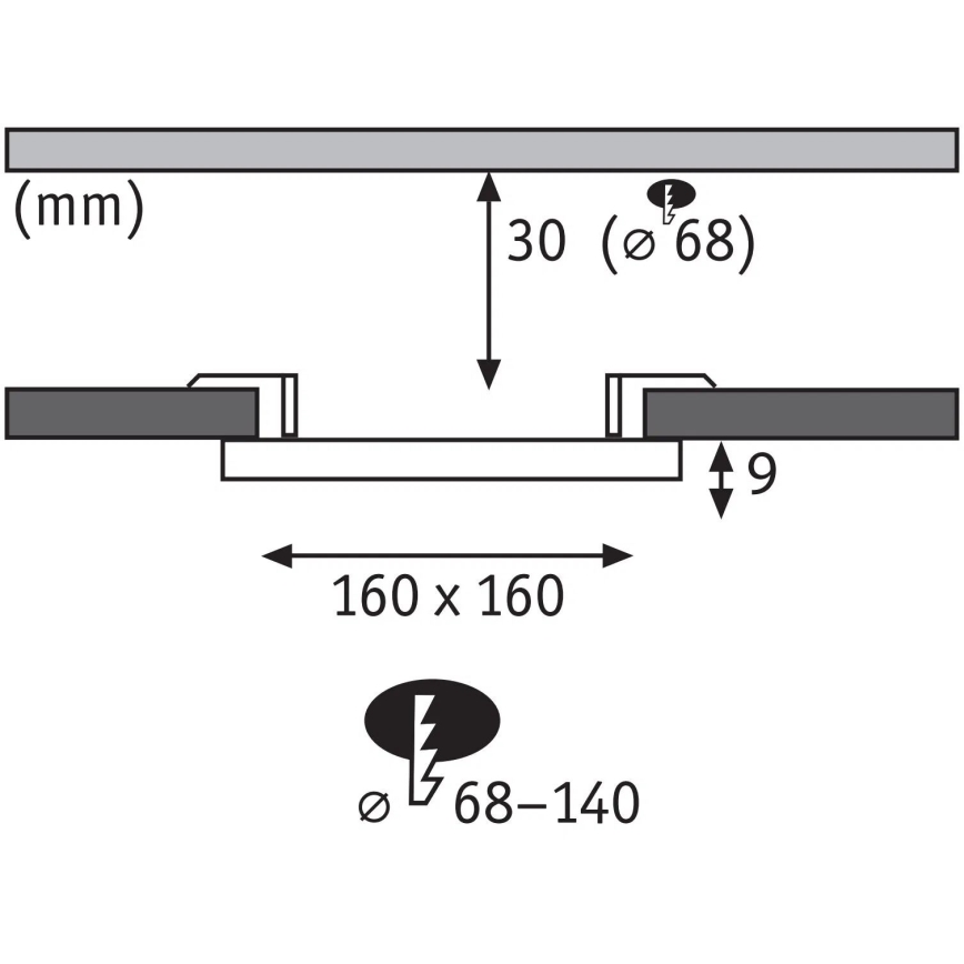 Paulmann 79954 - LED/12W IP44 Dimmable bathroom recessed downlight VARIFIT 230V