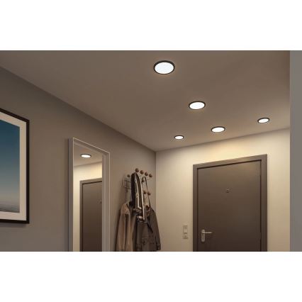 Paulmann 79965 - LED/13W IP44 Dimmable Bathroom Recessed Downlight AREO 230V Ø 17.5 cm Black