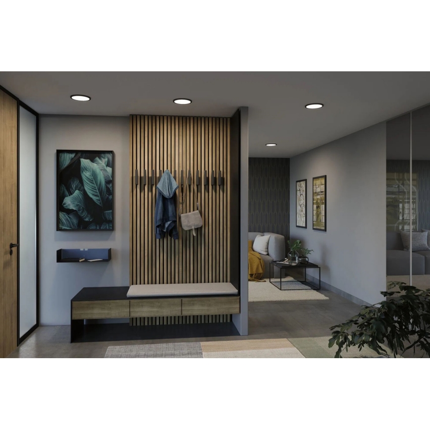 Paulmann 79965 - LED/13W IP44 Dimmable Bathroom Recessed Downlight AREO 230V Ø 17.5 cm Black