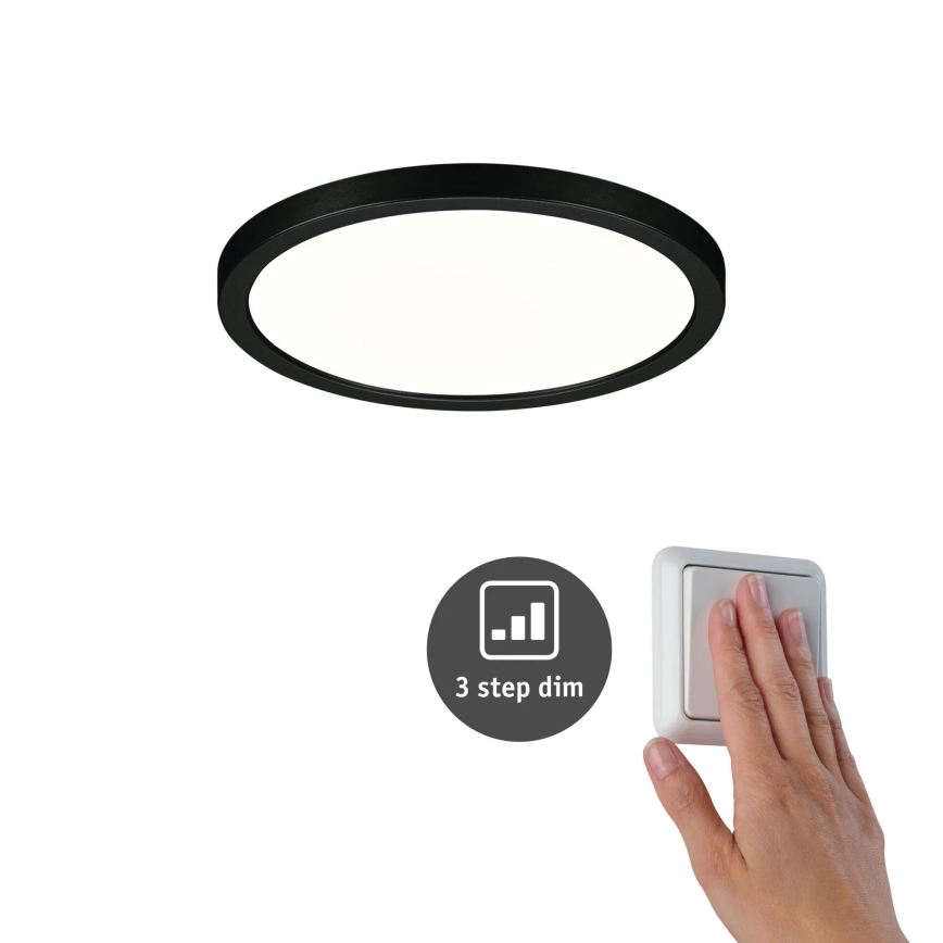 Paulmann 79965 - LED/13W IP44 Dimmable Bathroom Recessed Downlight AREO 230V Ø 17.5 cm Black
