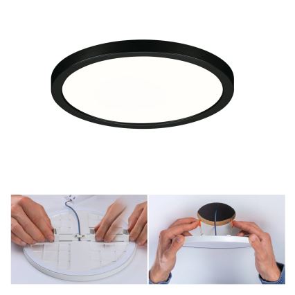 Paulmann 79965 - LED/13W IP44 Dimmable Bathroom Recessed Downlight AREO 230V Ø 17.5 cm Black