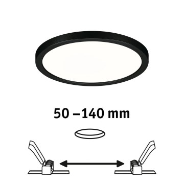 Paulmann 79965 - LED/13W IP44 Dimmable Bathroom Recessed Downlight AREO 230V Ø 17.5 cm Black