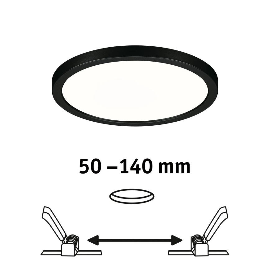 Paulmann 79965 - LED/13W IP44 Dimmable Bathroom Recessed Downlight AREO 230V Ø 17.5 cm Black