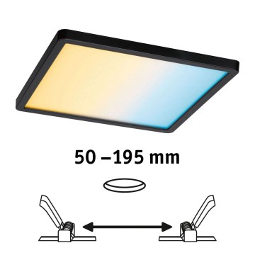 Paulmann 79967 - AREO 16W LED IP44 Dimmable Bathroom Recessed Ceiling Light, 230V, 23x23 cm, Black