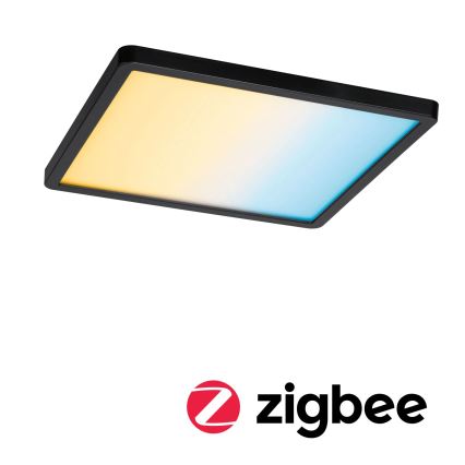 Paulmann 79967 - AREO 16W LED IP44 Dimmable Bathroom Recessed Ceiling Light, 230V, 23x23 cm, Black