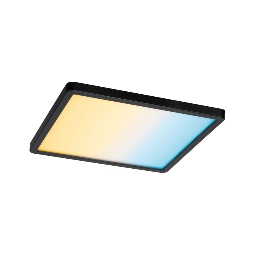 Paulmann 79967 - AREO 16W LED IP44 Dimmable Bathroom Recessed Ceiling Light, 230V, 23x23 cm, Black