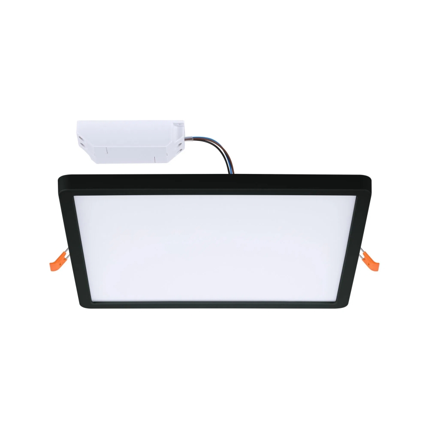 Paulmann 79967 - AREO 16W LED IP44 Dimmable Bathroom Recessed Ceiling Light, 230V, 23x23 cm, Black