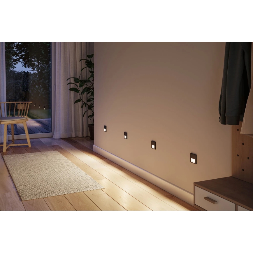 Paulmann 80001 - LED/1W Staircase light TSARO 230V Follow/black