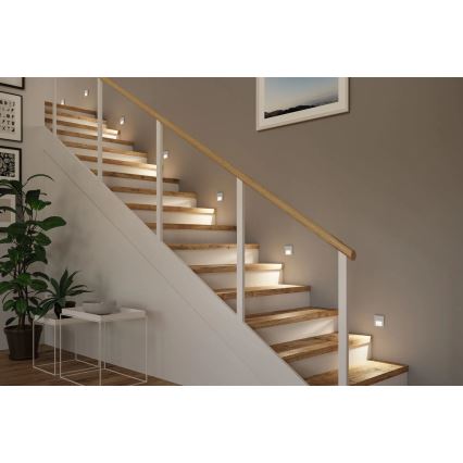 Paulmann 80003 - LED/1W Staircase light with sensor TSARO 230V Lead/matte chrome