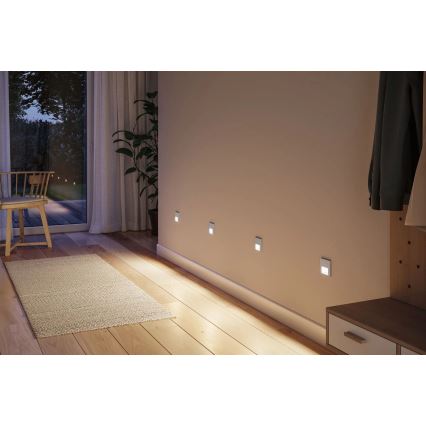 Paulmann 80003 - LED/1W Staircase light with sensor TSARO 230V Lead/matte chrome
