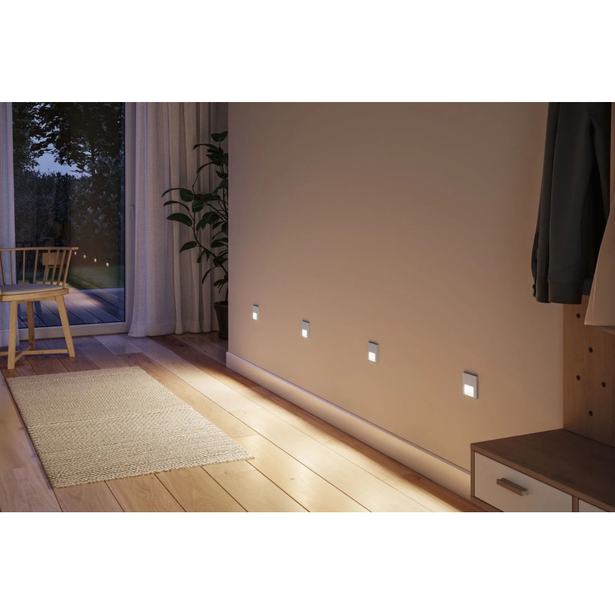 Paulmann 80003 - LED/1W Staircase light with sensor TSARO 230V Lead/matte chrome