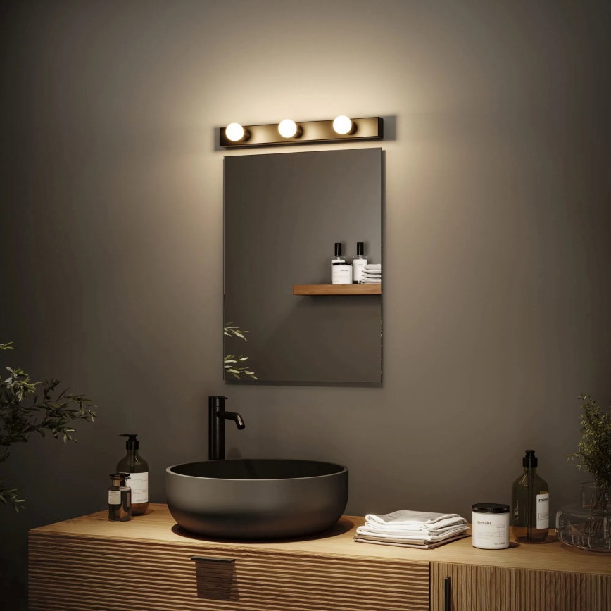 Paulmann 80097 - 3xE14/40W IP44 Bathroom mirror light REGULA 230V black
