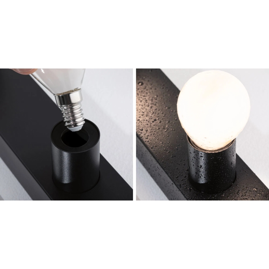 Paulmann 80097 - 3xE14/40W IP44 Bathroom mirror light REGULA 230V black