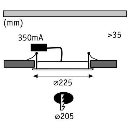 Paulmann 92034 - LED/14W Recessed light 230V