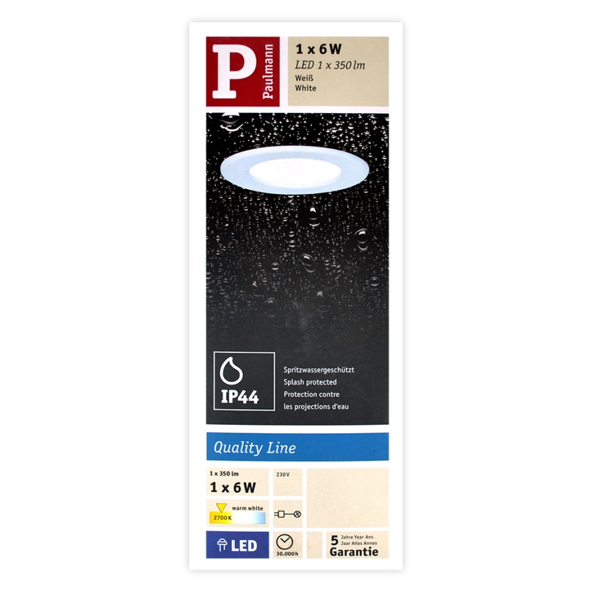 Paulmann 92061 - LED/6W IP44 Bathroom suspended ceiling light QUALITY LINE 230V