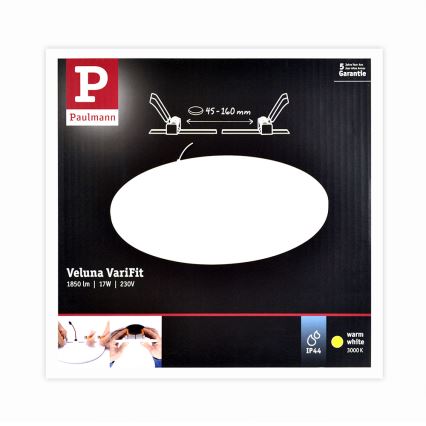 Paulmann 92389 - LED/17W IP44 Bathroom recessed light VARIFIT 230V