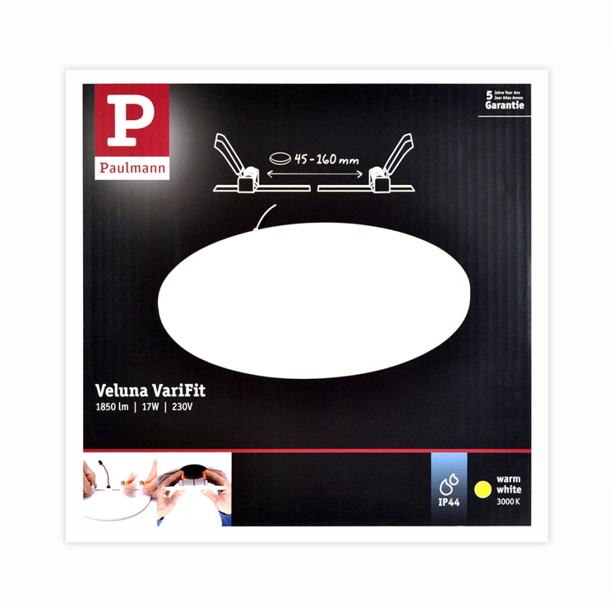 Paulmann 92389 - LED/17W IP44 Bathroom recessed light VARIFIT 230V