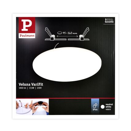 Paulmann 92392 - LED/17,5W IP44 Bathroom recessed light VARIFIT 230V