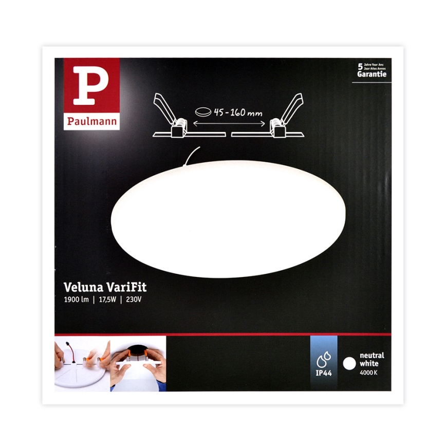 Paulmann 92392 - LED/17,5W IP44 Bathroom recessed light VARIFIT 230V
