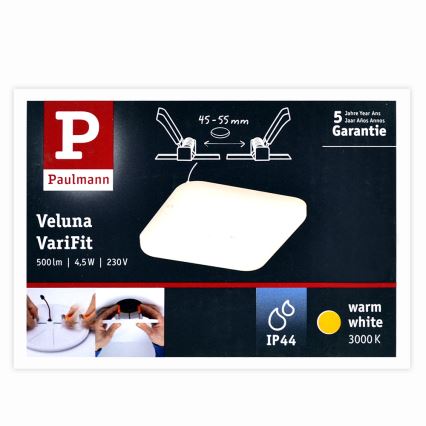Paulmann 92393 - LED/4,5W IP44 Bathroom recessed light VARIFIT 230V