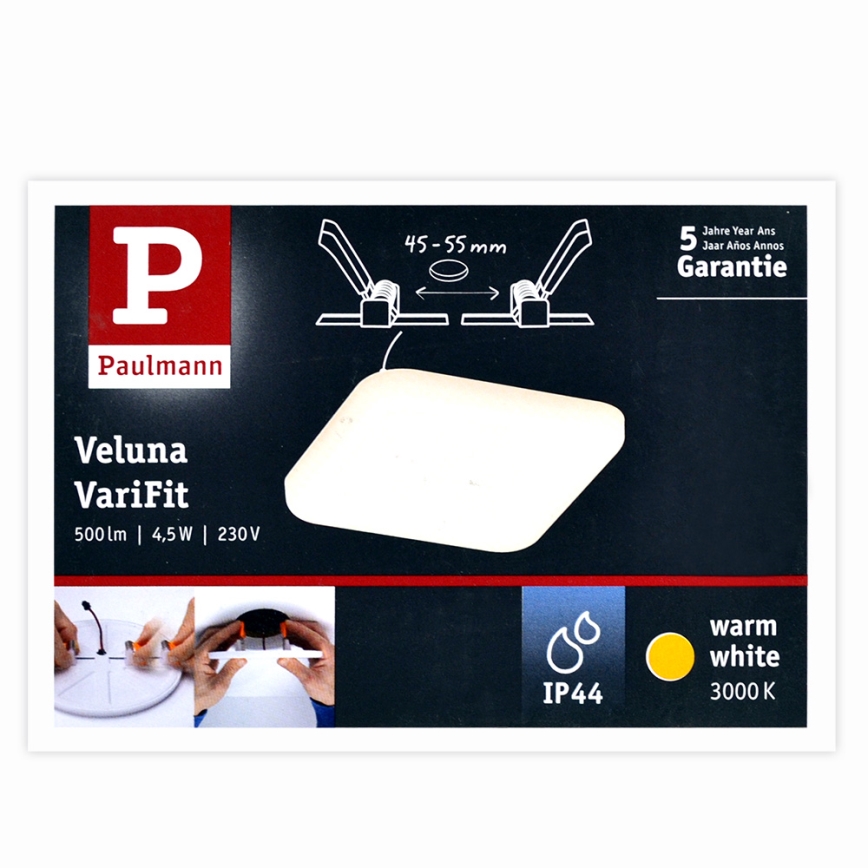 Paulmann 92393 - LED/4,5W IP44 Bathroom recessed light VARIFIT 230V