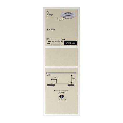 Paulmann 92695 - SET 3xLED/8W Dimmable recessed light DICE 230V