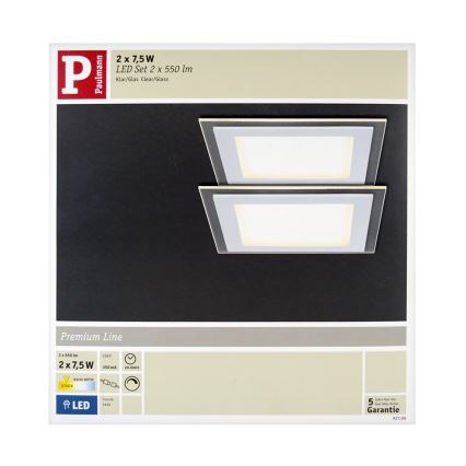 Paulmann 92706 - SET 2xLED Recessed light DECODICE 2xLED/7,5W/230V