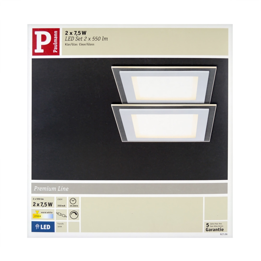 Paulmann 92706 - SET 2xLED Recessed light DECODICE 2xLED/7,5W/230V