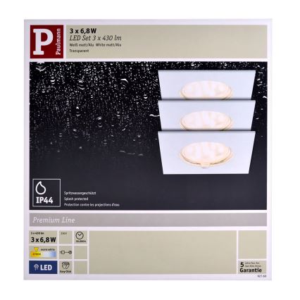 Paulmann 92760 - SET 3X LED suspended ceiling light COIN LED/6,8W/230V white