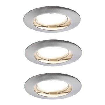Paulmann 92827 - SET 3xLED/7W IP44 Dimmable bathroom recessed light COIN 230V